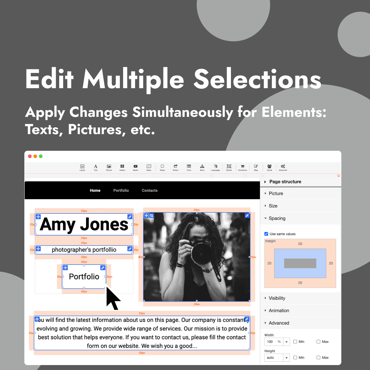 Edit multiple selections